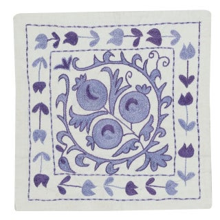 17"x18" All Cotton Cushion Cover. Blue Lace Pillow. Embroidered Pillowcase For Sale