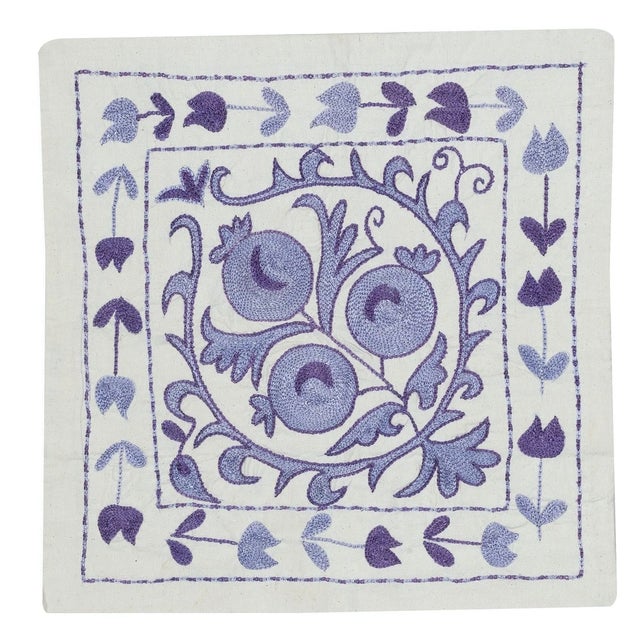 17"x18" All Cotton Cushion Cover. Blue Lace Pillow. Embroidered Pillowcase For Sale