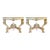 Italian Parcel Paint and Gilt Decorated Faux Marble-Top Console Tables - a Pair For Sale