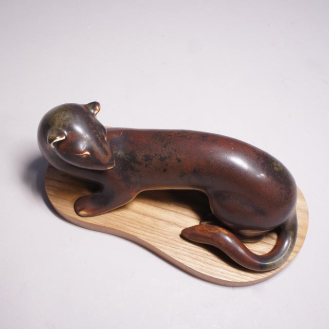 1920s Mink in Stoneware by Gunnar Nylund, 1920s For Sale - Image 5 of 6