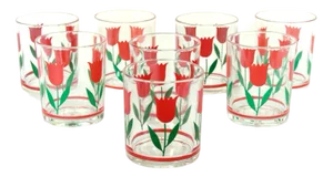 Vintage Tulipani Tulip Glasses, Italy, 1970s, Set of 8