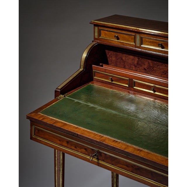Late 19th Century French Louis XVI Mahogany and Gilt Brass Bureau À Cylindre, Circa 1880 For Sale - Image 5 of 9