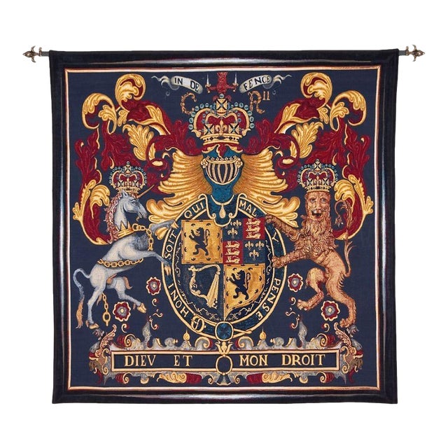 The Stuart Crest Loom Woven Tapestry - 78 X 78 Cm (2'7" X 2'7") - Requires Rod Size 2 For Sale