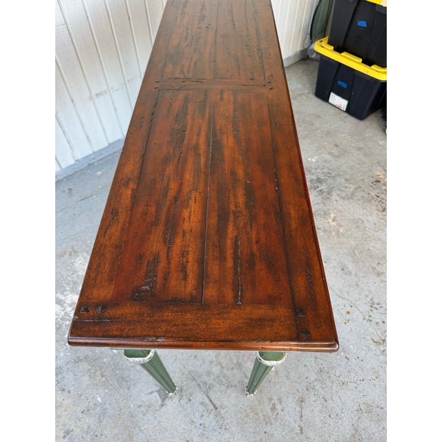 Fine Theodore Alexander Castle Bromwich Country French 4 Drawer Console Table For Sale - Image 10 of 11