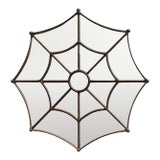 Vintage Wrought Iron Spiderweb Mirror For Sale