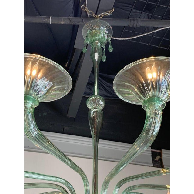 Early 21st Century Modern Custom Made Murano Glass Chandelier With 12-Light For Sale - Image 5 of 7