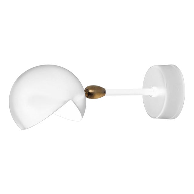 Mid-Century Modern White Eye Sconce Wall Lamp by Serge Mouille For Sale