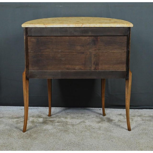 Early 20th Century Louis XV-Louis XVI Transition Style Half-Moon Commode For Sale - Image 17 of 18