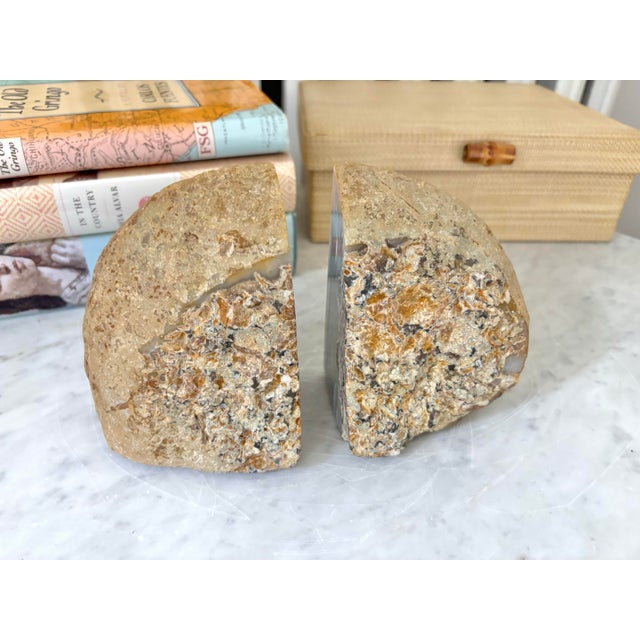 Late 20th Century Polished Agate Geode Bookends or Decorative Objects - A Pair For Sale - Image 5 of 6