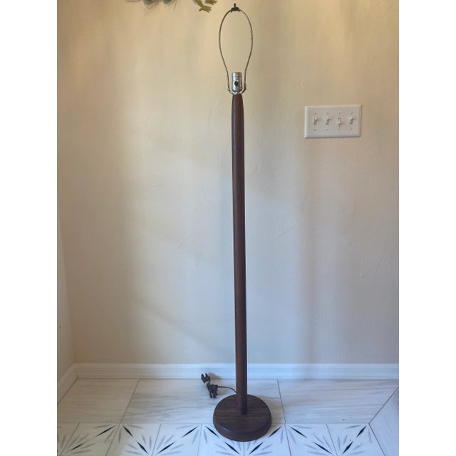 Brown Vintage Mid-Century Modern Danish Style Teak Floor Lamp For Sale - Image 8 of 8
