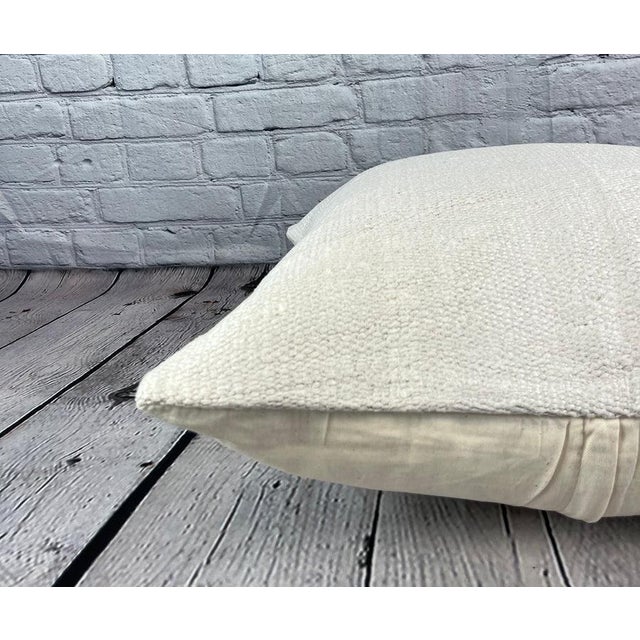Turkish Cushion Natural Grayish White Pillow Cushion Cover For Sale - Image 4 of 4