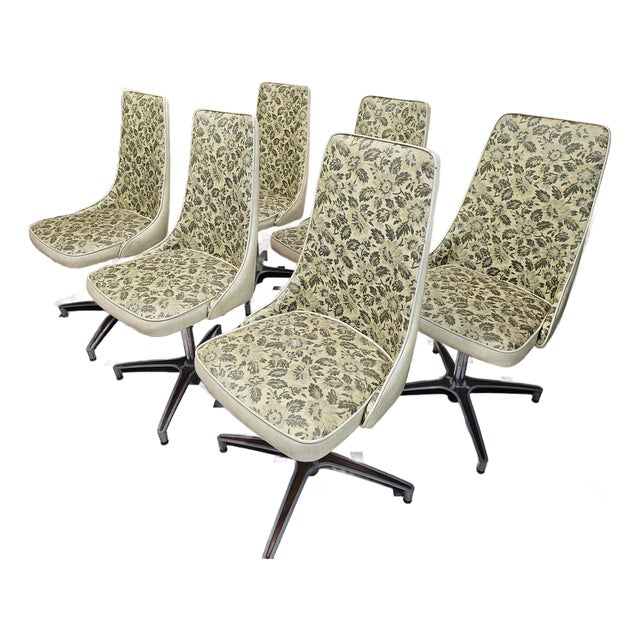 Mid-Century Modern Kitchen Chairs in Floral Upholstery by Brody For Sale