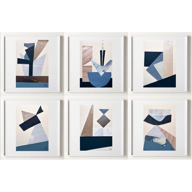 Blue "Rhythm Replaces Reason 1" Original Mixed-Media Collage on Paper by Zac Woodiel For Sale - Image 8 of 8