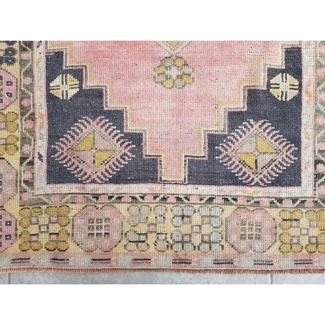 1960s Light Pink Vintage Area Carpet For Sale - Image 6 of 11