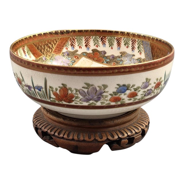 Antique Meiji Japanese Satsuma Bowl by Kozan, 1890s For Sale - Image 6 of 15