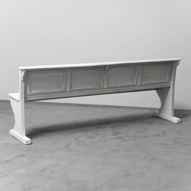 4-Seater Bench in Wood and Velvet, 1950s For Sale - Image 9 of 12