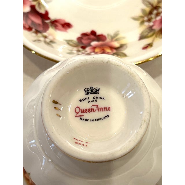 Vintage Fine China Tea Cups and Saucers & 2 Sets Cream and Sugar - 6 pcs For Sale - Image 16 of 17