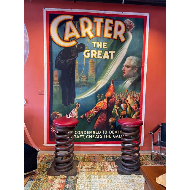 POSTER OF "CARTER THE GREAT" ADVERTISING HIS "CONDEMNED TO DEATH FOR WITCHCRAFT, CHEATS THE GALLOWS" ILLUSION MAGICIAN ACT...