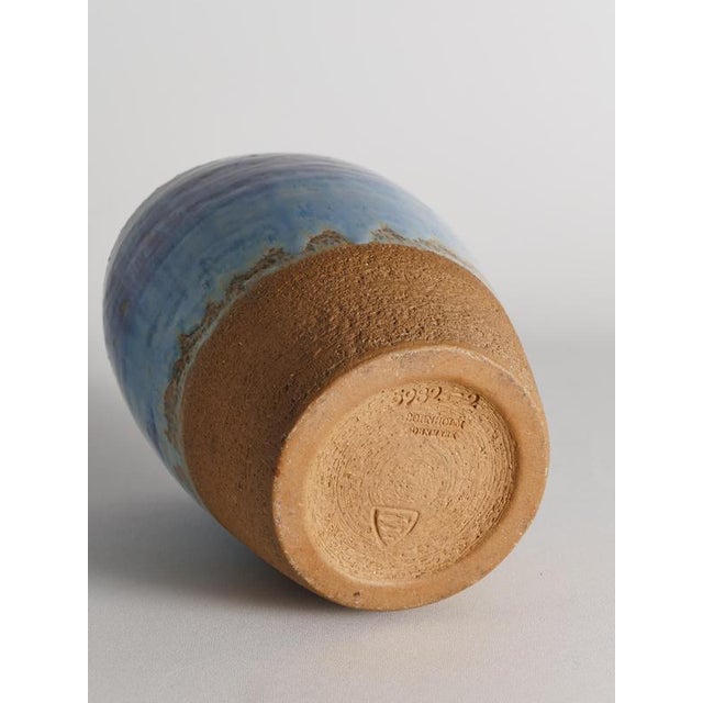 Blue Glazed Studio Pottery Vase by Michael Andersen & Son for Bornholm, Denmark, 1960s For Sale - Image 9 of 13