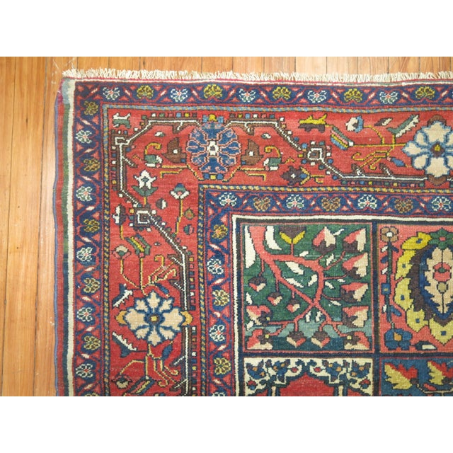 Early 20th Century Zabihi Collection Senneh Bakhtiari Colorful Garden Box Rug - 4'9" x 6'7" For Sale - Image 4 of 8
