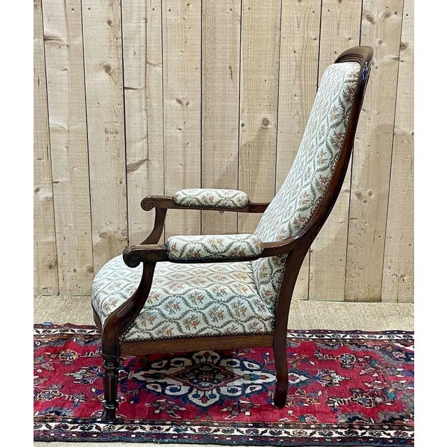 Antique Voltaire Armchair in Walnut, 1800s For Sale - Image 3 of 12