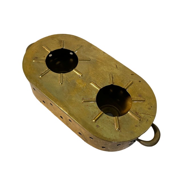 Metal Vintage Karl Raichle Meersburg Hand Hammered Tinned Brass Roasting Dish & Warmer - Bauhaus For Sale - Image 7 of 8