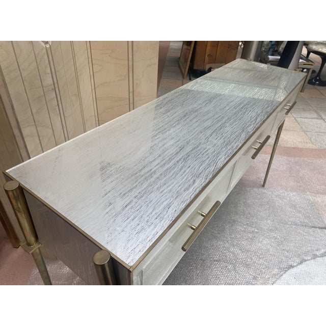 Metal Console Table in Resin and Brass For Sale - Image 7 of 14