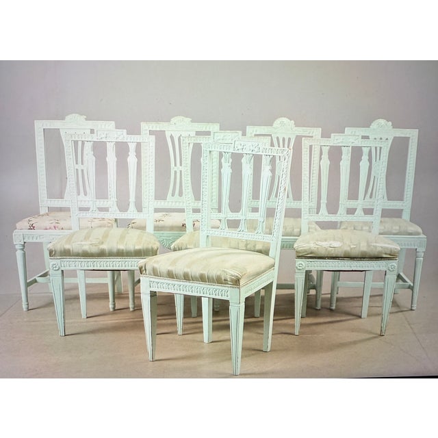 Gustavian Dining Chairs, Set of 8 For Sale - Image 5 of 5