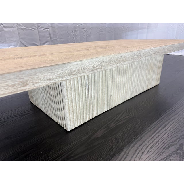 Rh Reclaimed Oak Reeded Plinth Rectangular Coffee Table – 64" For Sale - Image 16 of 18