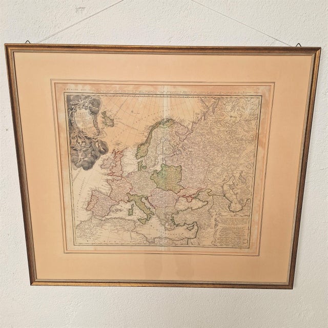 Antique Geological World Map by Johann Matthias Hasio, 1743 For Sale - Image 13 of 13