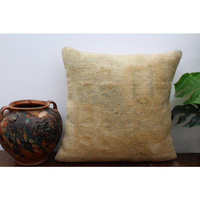 Mid-Century Modern A Pair of Turkish Vintage Rug Decorative Pillow Covers - 20"x20" For Sale - Image 3 of 13