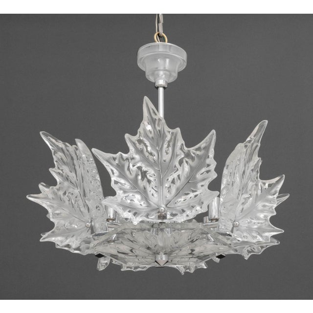 Transparent Lalique Crystal "Champs-Elysees" Two-Tier Chandelier For Sale - Image 8 of 13