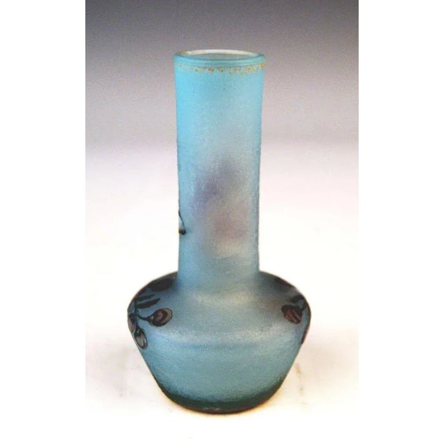Art Nouveau Vase with Blossom on Stems Decor from Daum Nancy, Lorraine, France, 1900s For Sale - Image 4 of 8