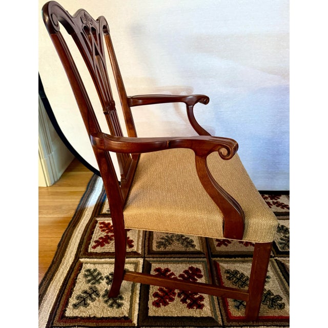 Traditional Set of 6 Federal Reserve Mahogany Dining Arm Chairs For Sale - Image 3 of 7