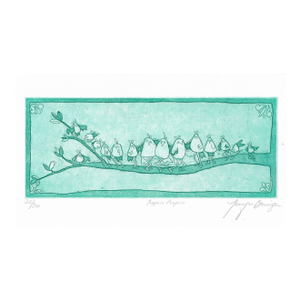 Jennifer Berringer Jeepers Peepers Bird Color Etching
