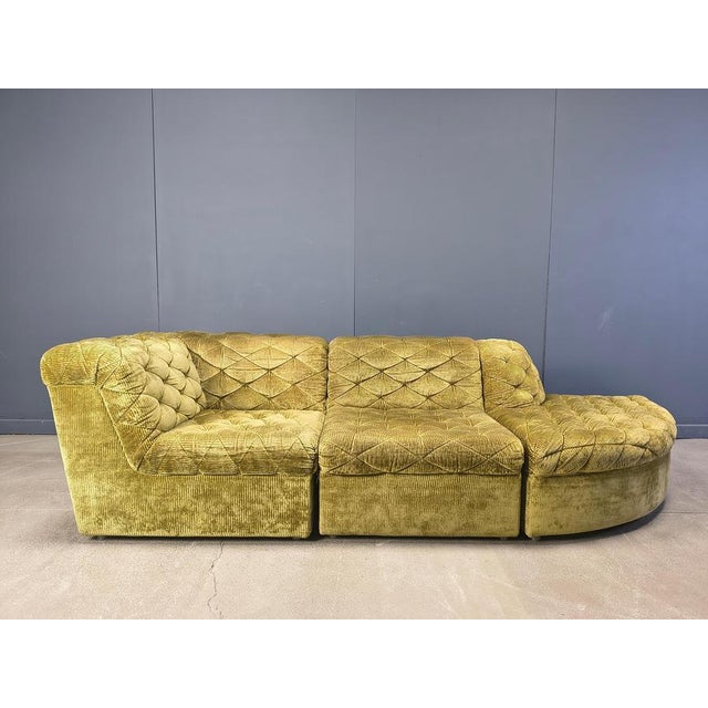Textile Vintage Velvet Modular Sofa from Laauser, 1970s, Set of 3 For Sale - Image 7 of 10