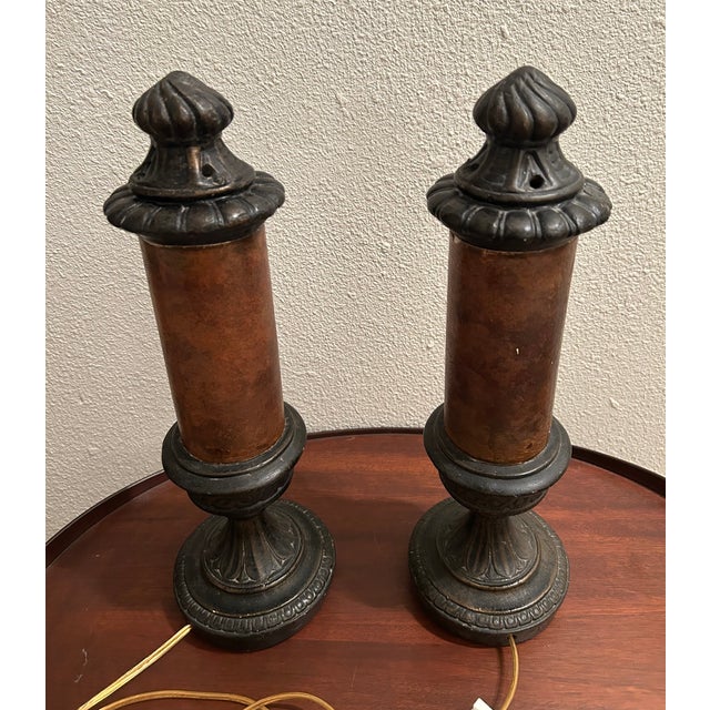 Art Deco 1923 Art Deco Mica Cylinder Accent or Mantle Lamps - a Pair For Sale - Image 3 of 7