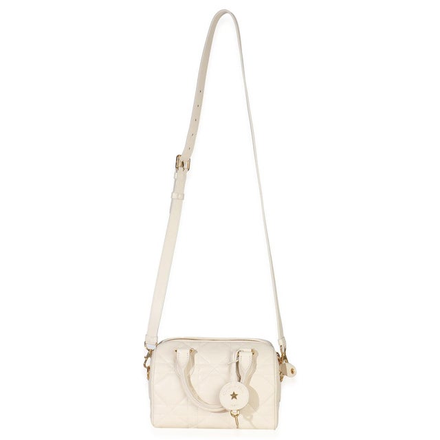 White Dusty Ivory Macrocannage Calfskin Dior Groove 20 Bag For Sale - Image 8 of 9