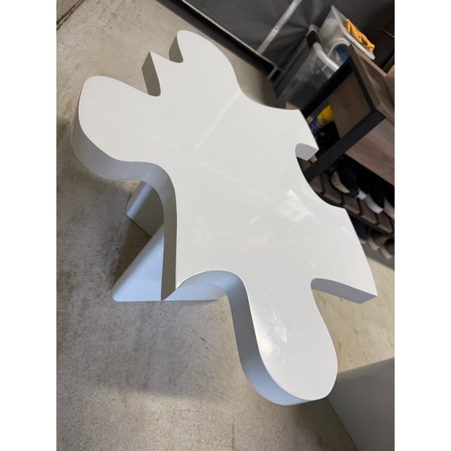 Contemporary Custom White Lacquer Low Tables For Sale - Image 3 of 5