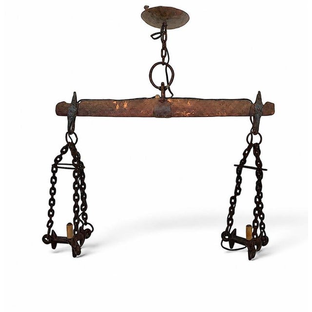 Vintage Rural Hanging Lamp For Sale - Image 4 of 4