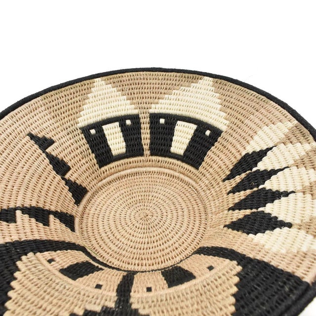 Early 20th Century Sisal Handwoven Beige Geometric House Basket Eswatini 12inch For Sale - Image 4 of 7