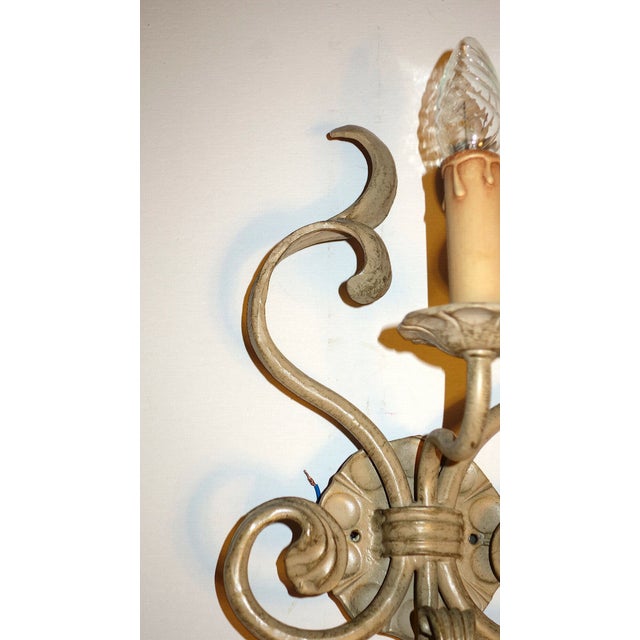 Vintage Wrought Iron Wall Lamp from Koch & Sons, 1930s For Sale - Image 3 of 6