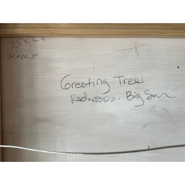 2020s Elizabeth Murray Redwoods California the Greeting Tree Vibrant Framed Oil Painting For Sale - Image 5 of 5