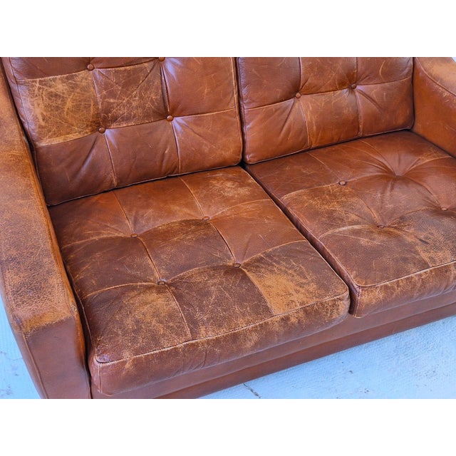 Mid 20th Century Mid-Century Patchwork Tufted Leather Sofa, 1960s For Sale - Image 5 of 7