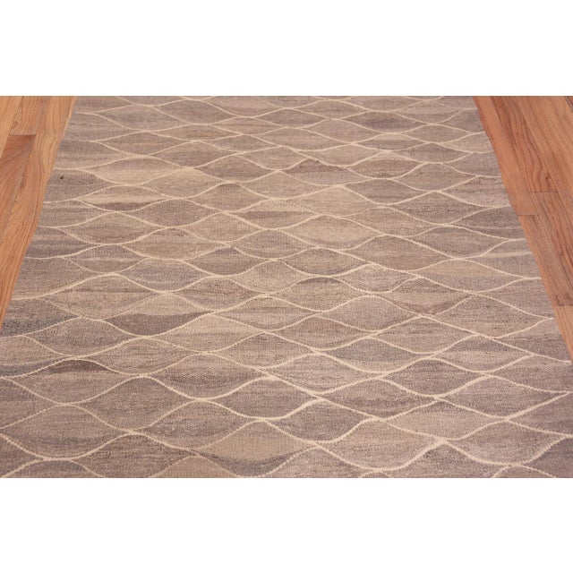 Gray Nazmiyal Collection Modern Kilim Runner Rug For Sale - Image 8 of 9