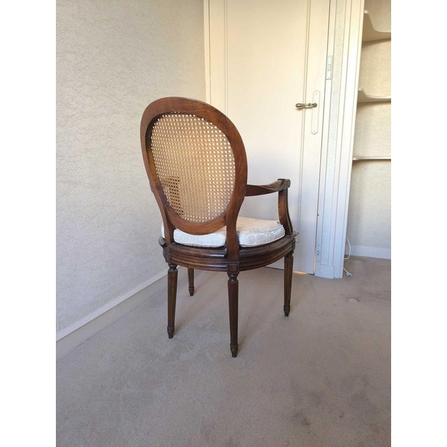Caned Medallion Armchair, 1950s For Sale - Image 6 of 8