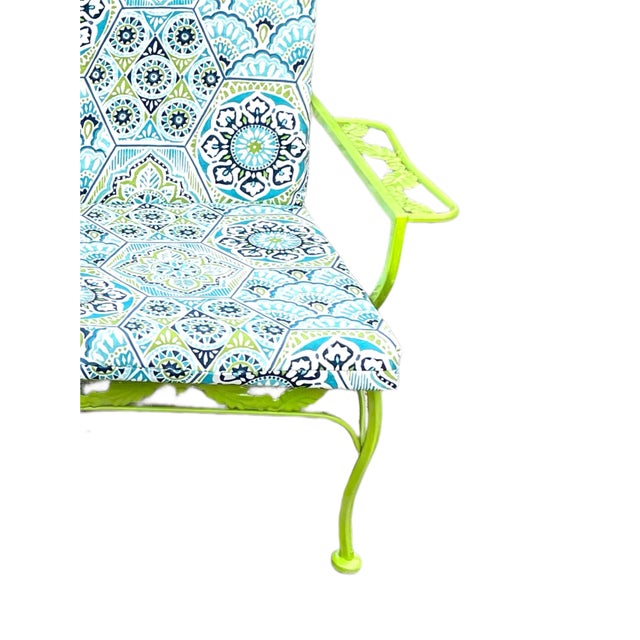 1960s Vintage Wrought Iron Patio Restored Arm Chairs - Set of 2 For Sale - Image 5 of 12