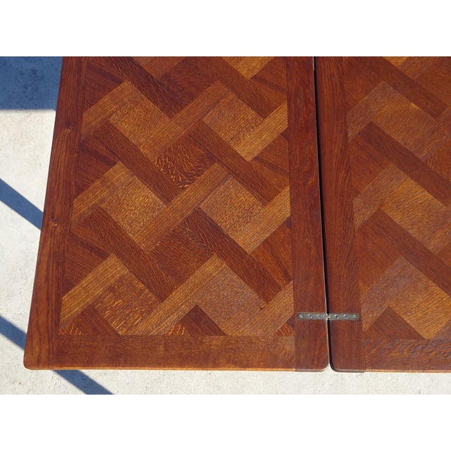 Brown Louis XV Oak Folding Table, 1950s For Sale - Image 8 of 18