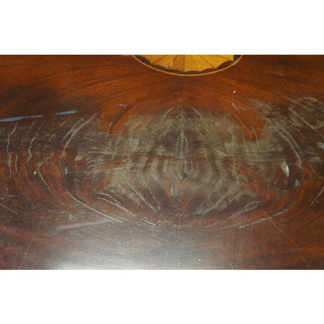 Brown Vintage Hekman Georgian Style Crotch Mahogany Oval Coffee Cocktail Table 52" For Sale - Image 8 of 11