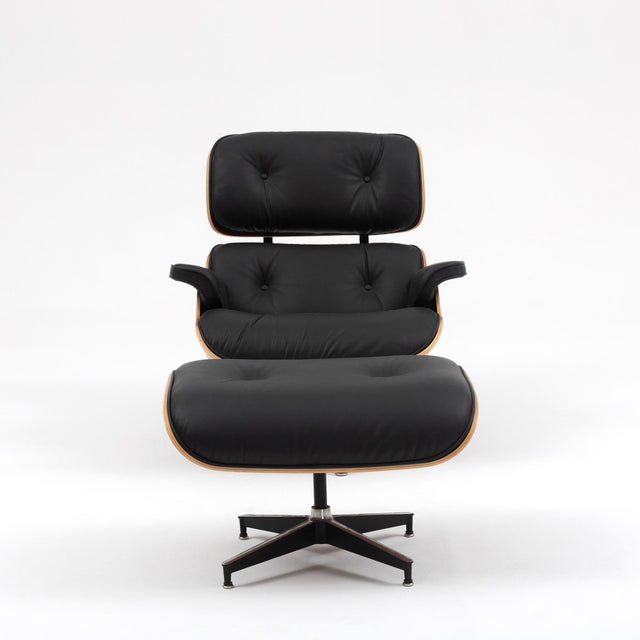 Eames Lounge Chair and Ottoman in Rosewood and Black Leather by Charles & Ray Eames for Herman Miller For Sale - Image 13 of 18